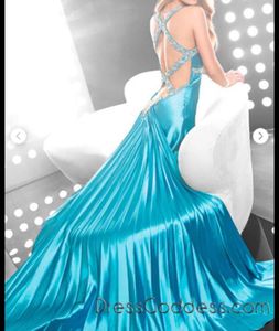 Teal Embellished Formal Gown