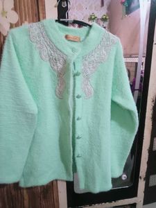 High quality Mint Green Embellished Cardigan
