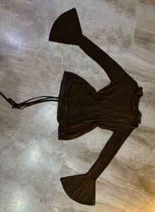 Brown Bell Sleeve Top.NEW WITHOUT PRICE TAG
