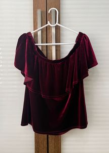 Burgundy Velvet Top Size XL