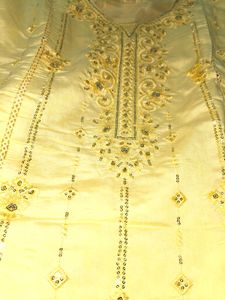 Yellow Embroidered Kurti Set With Dupatta
