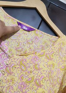 Light Yellow Printed Kurta Plazo Set For 44 Bust