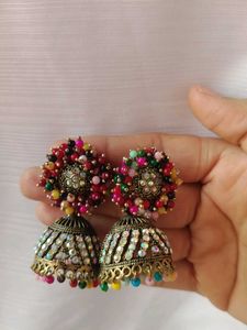 multi colour jhumka