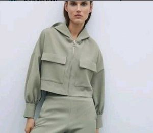 Zara Green Cropped Jacket