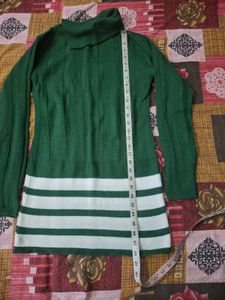 Green Knit Sweater Dress
