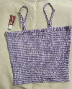 Cute Purple Ribbed Top