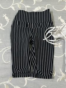 Black Strip Jegging And Top