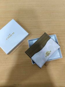 Coach Lip Card Case Signature Canvas