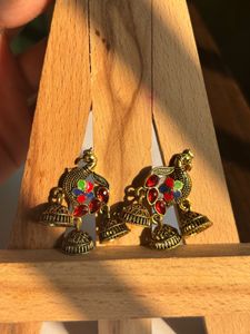 Peacock Jhumka Earrings