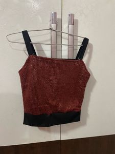 Sparkly Red Crop Top