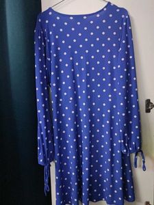Chic Blue Polka Dot Dress