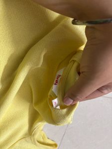 “Honey By Pantaloons” Yelloe Cold Shoulder Top