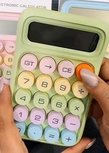 Pastel Rainbow Button Electronic Calculator