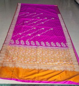 Elegant Purple and Gold Banarasi Silk Saree