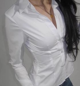 White Fitted Long Sleeve Shirt