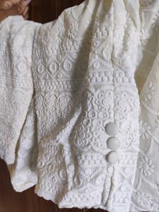 White Embroidered Plazzo pant