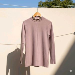 Imported Mauve Fitted Sweater 🍁