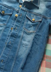 Denim Jacket With Little Bit Distressing Style
