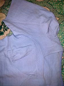 Puff Sleeve Blue Crop Top