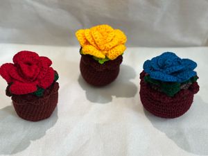 Crochet Flowers With Pot Only On 599/-