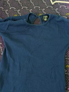 Navy Long Sleeve Casual Top