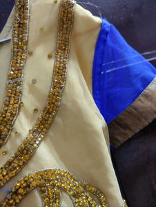 Blue &amp; Gold Embellished Dress