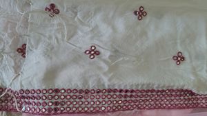 Pink and white Bhandani choli