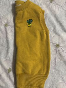 Cactus Sweater Vest - Mustard Yellow