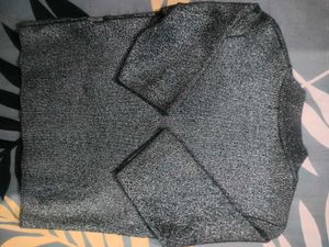 Black Blingy Woolen Top