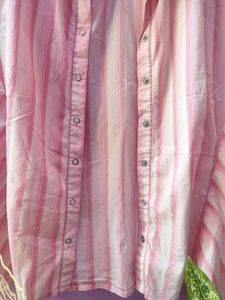 White Pink Half Sleeves Shirt (Women)