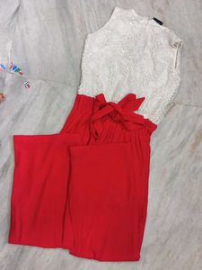 Chic pink  &amp; White Jumpsuit