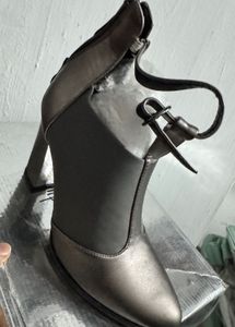 Grey Colour leather Heels