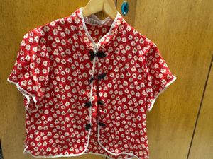 Red Floral Top
