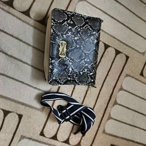 Blue And White Sling Bag