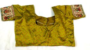 Gujarati work saree on badni print With Blouse