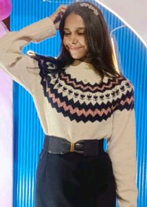 Patterned Knit Sweater