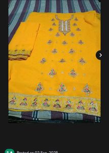 Elegant Yellow Embroidered Salwar Suit