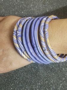 Vintage Purple &amp; Gold Bangle Set