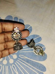 Silver Jhumka Earrings