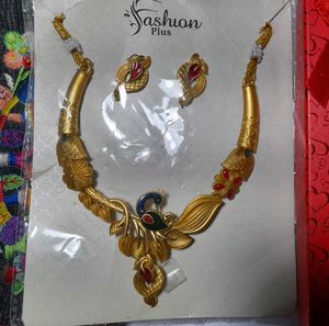 Gorgeous Peacock Jewellery Set,Necklace & Earring