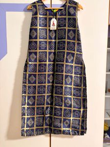 Desi Kurta Navy Blue Sleeveless