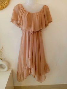 Forever New Blush Nude Ruffle Dress