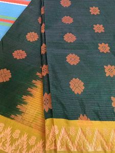 Elegant Green &amp; Gold Saree