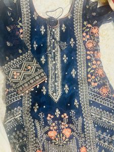 Pakistani Stitched Party suit Navy blue