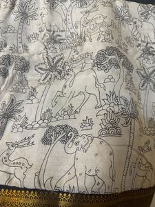 Jungle Printed Kalamkari Saree With Blouse