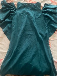 Chic Teal Cold-Shoulder Dress