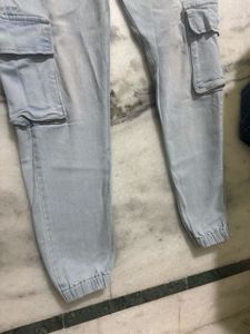 Light Wash Cargo Jeans