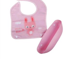 infants printed waterproof bib with crumb tray