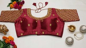 Maroon Embroidered Blouse