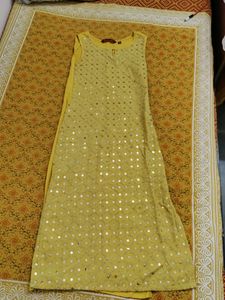 Avaasa Yellow Sequenced Kurti